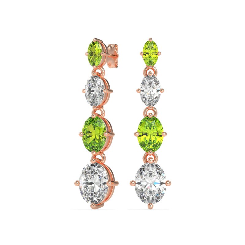 Graduating Oval Dangle Earrings