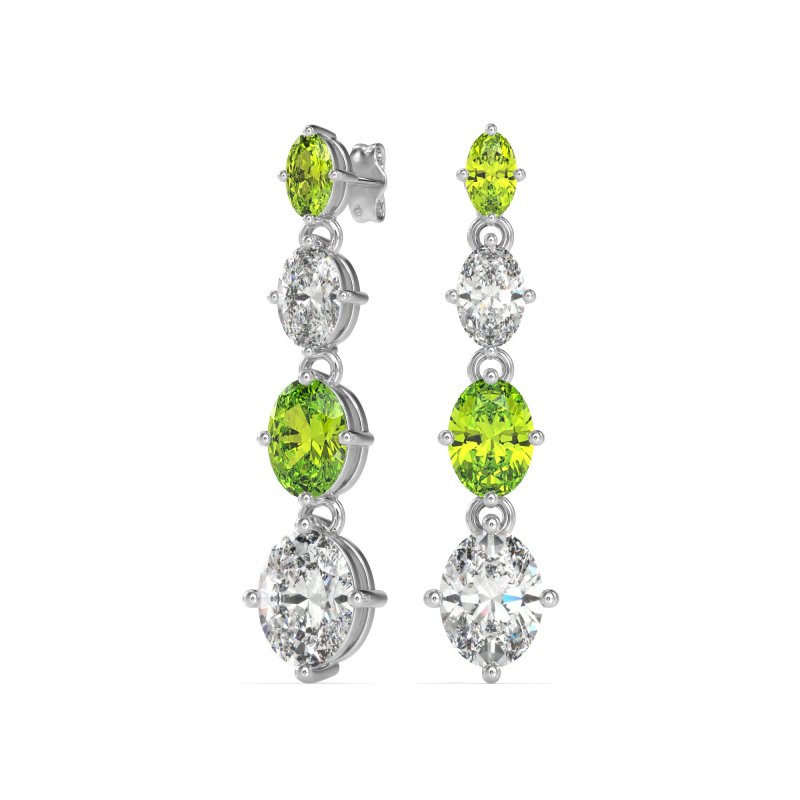 Graduating Oval Dangle Earrings