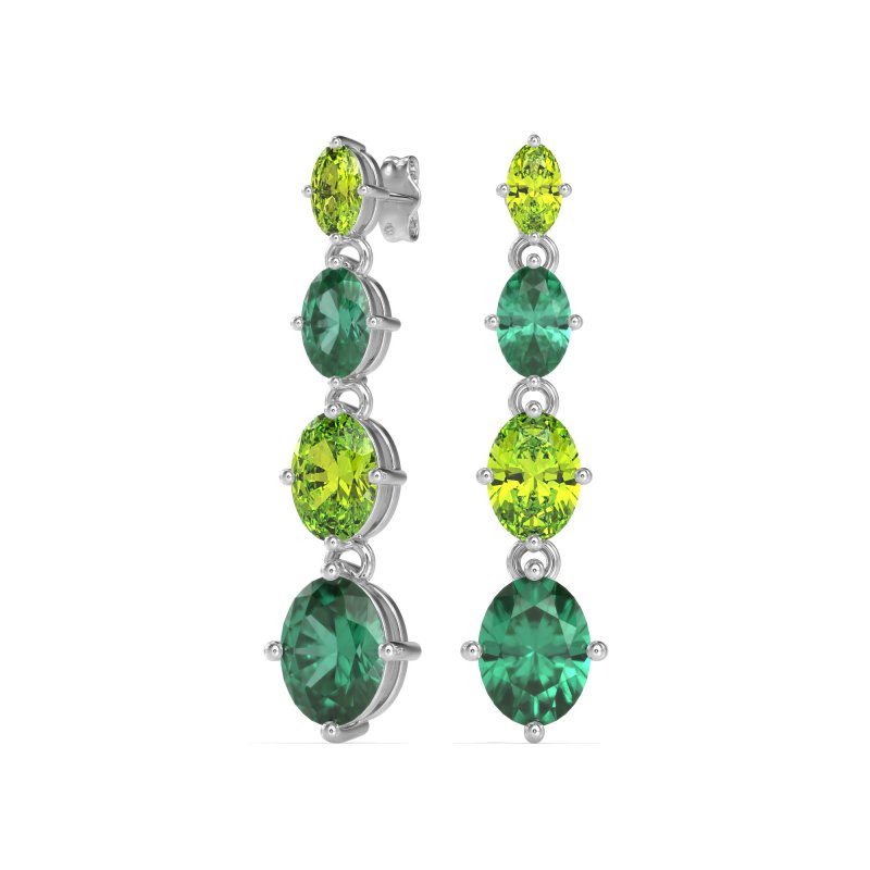 Graduating Oval Dangle Earrings