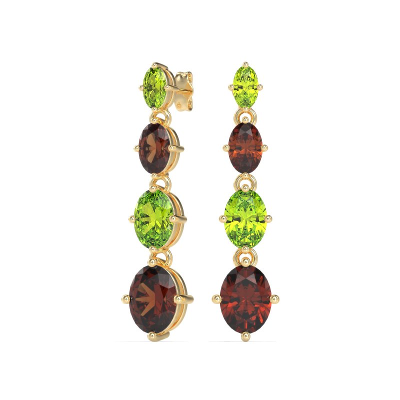 Graduating Oval Dangle Earrings