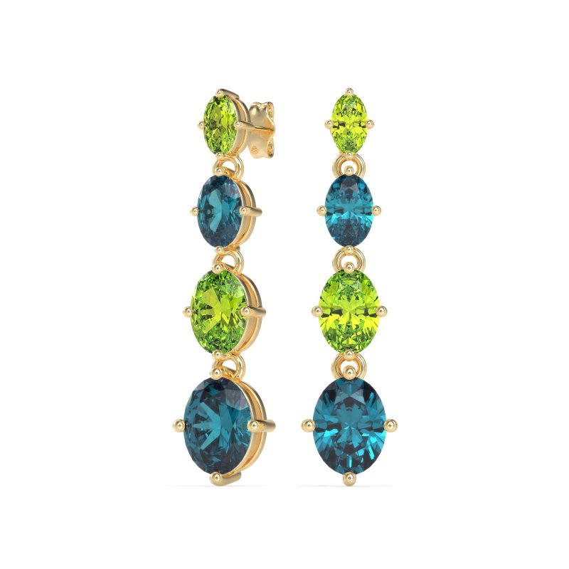 Graduating Oval Dangle Earrings