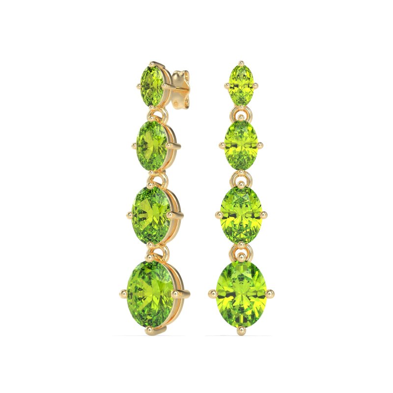 Graduating Oval Dangle Earrings