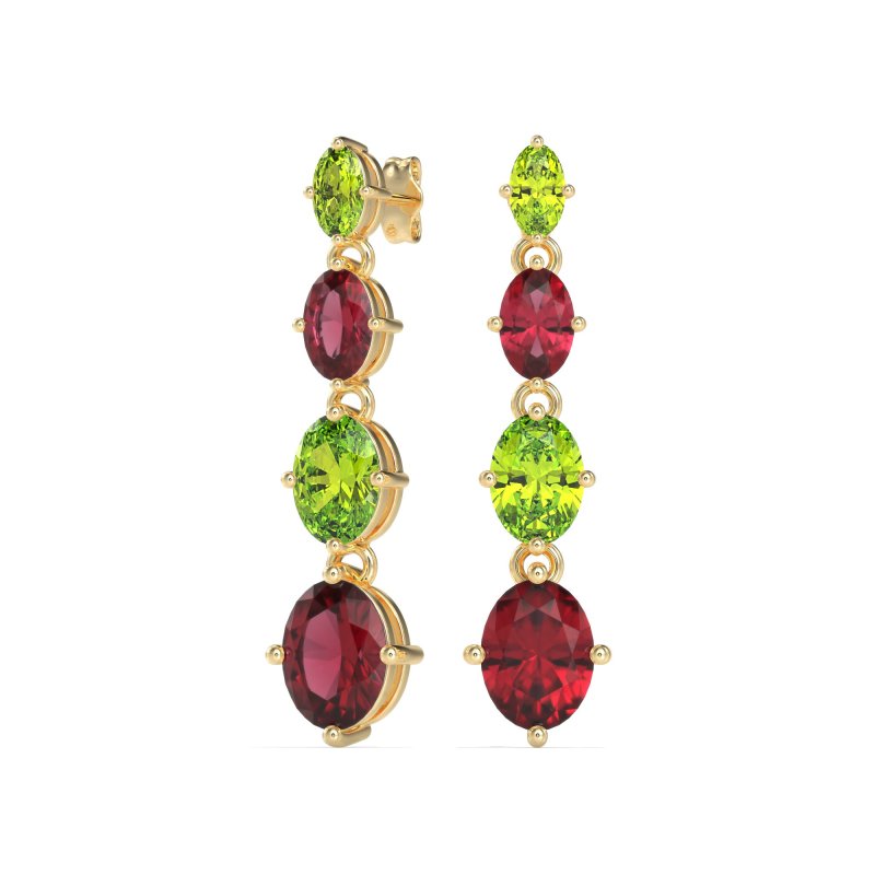 Graduating Oval Dangle Earrings