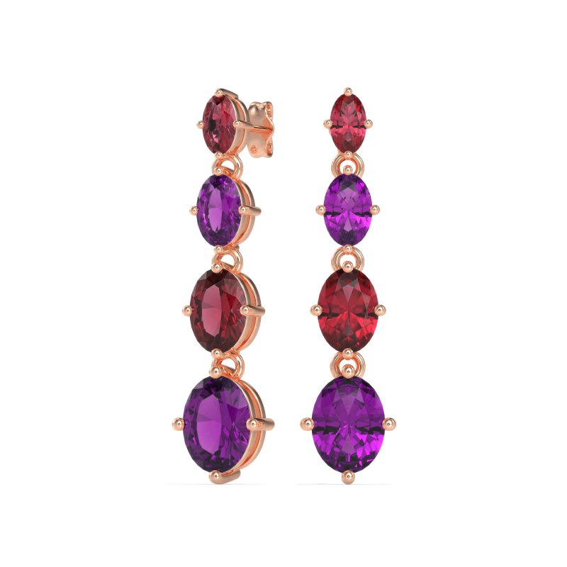 Graduating Oval Dangle Earrings