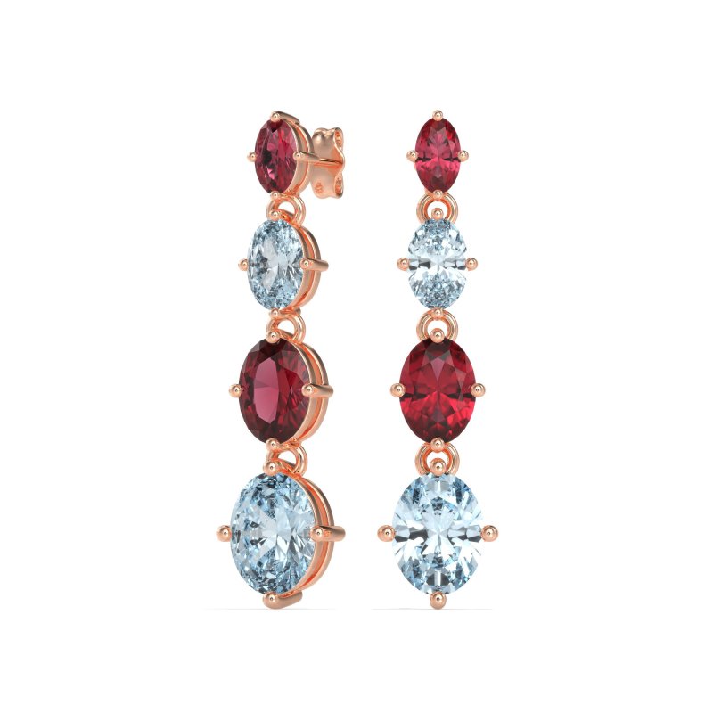Graduating Oval Dangle Earrings