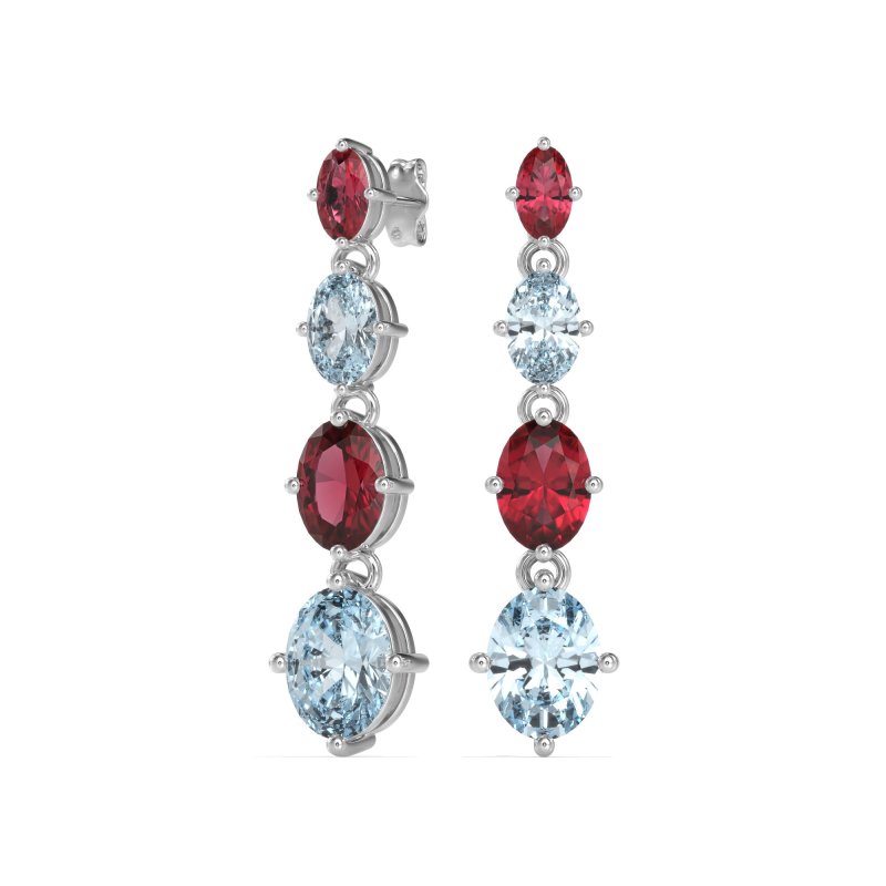 Graduating Oval Dangle Earrings