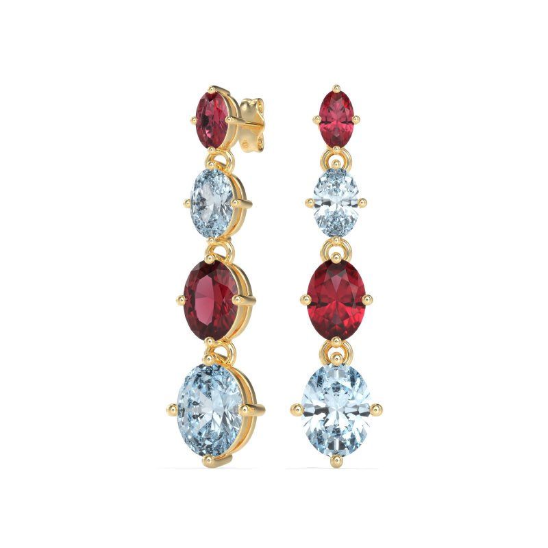 Graduating Oval Dangle Earrings