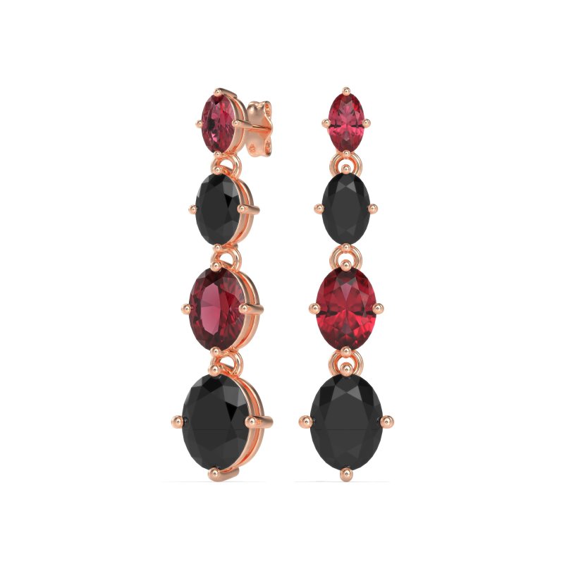 Graduating Oval Dangle Earrings