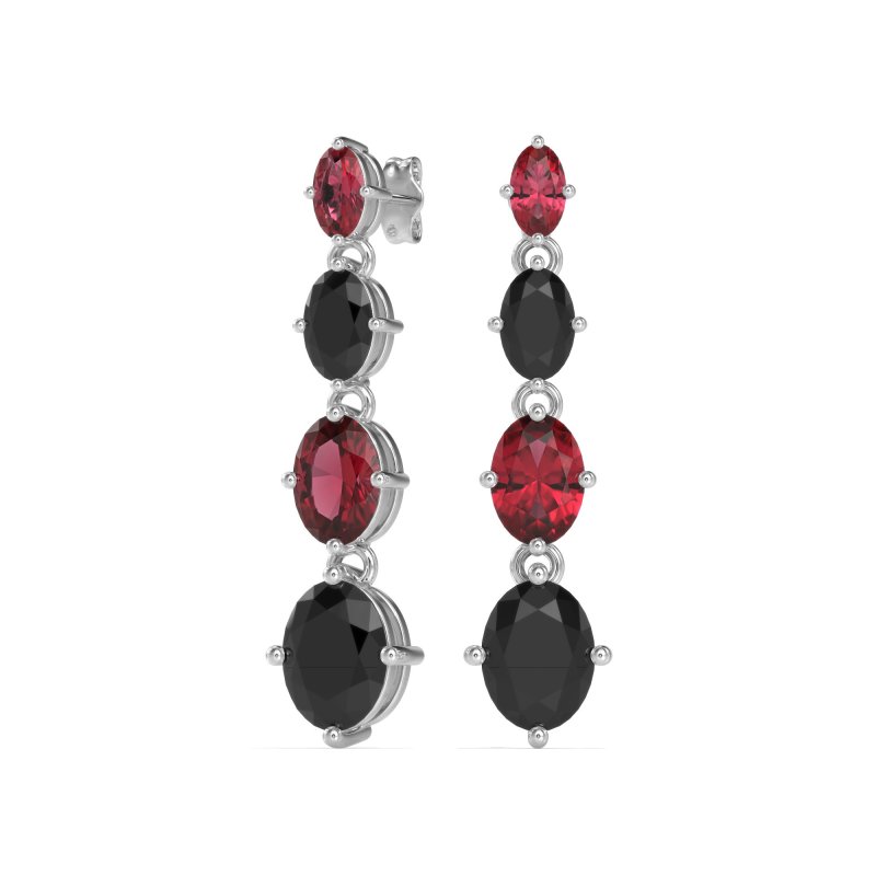 Graduating Oval Dangle Earrings