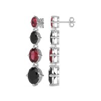Graduating Oval Dangle Earrings