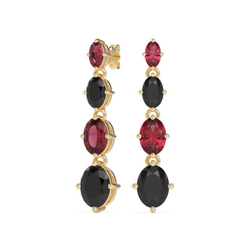Graduating Oval Dangle Earrings