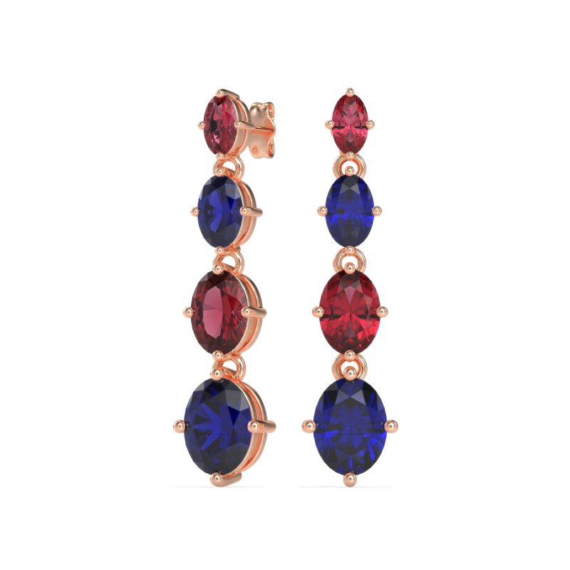 Graduating Oval Dangle Earrings