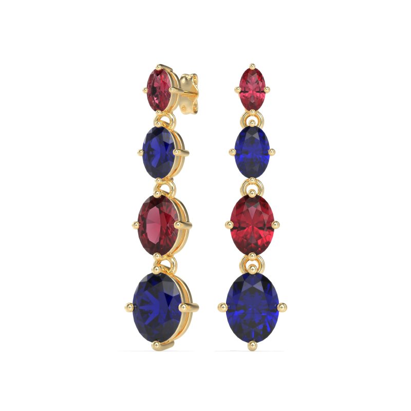 Graduating Oval Dangle Earrings