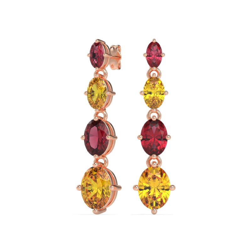 Graduating Oval Dangle Earrings