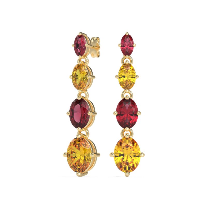 Graduating Oval Dangle Earrings