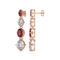 Graduating Oval Dangle Earrings