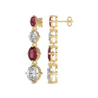 Graduating Oval Dangle Earrings