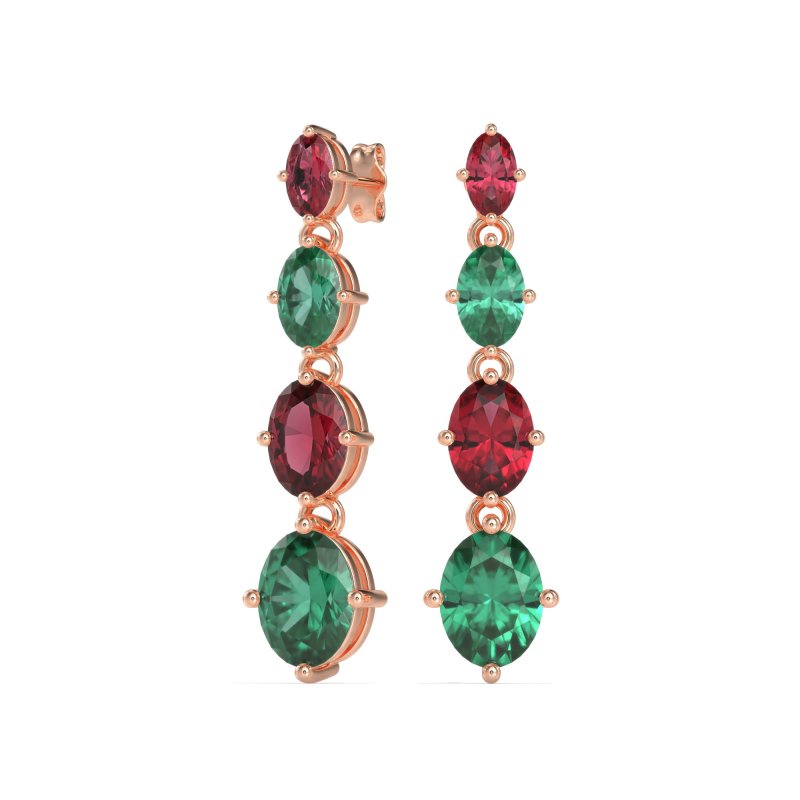 Graduating Oval Dangle Earrings