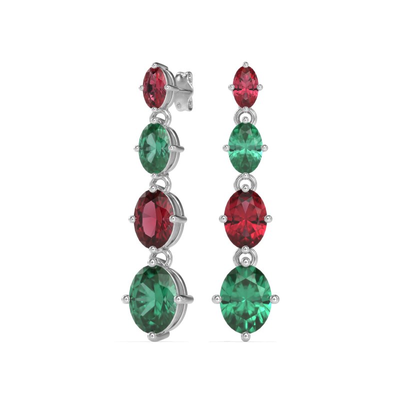 Graduating Oval Dangle Earrings