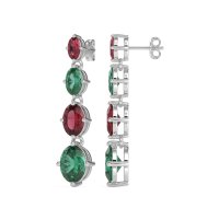 Graduating Oval Dangle Earrings