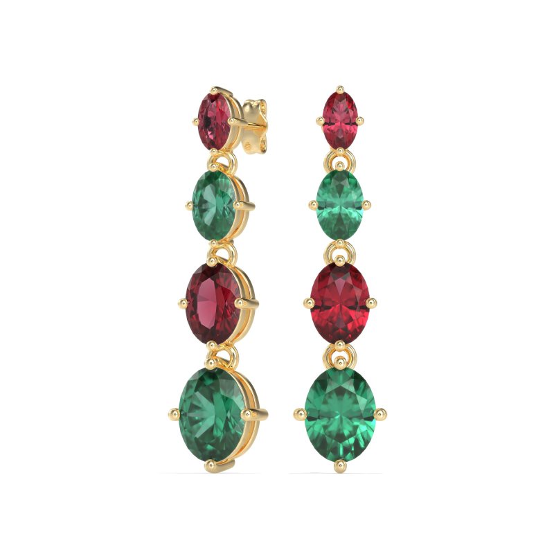 Graduating Oval Dangle Earrings