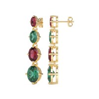 Graduating Oval Dangle Earrings