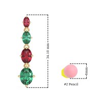 Graduating Oval Dangle Earrings