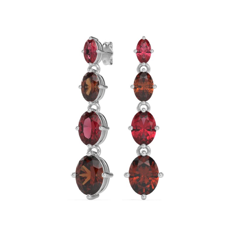 Graduating Oval Dangle Earrings