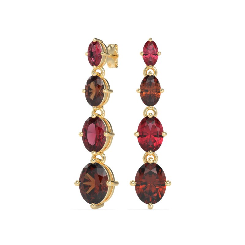 Graduating Oval Dangle Earrings