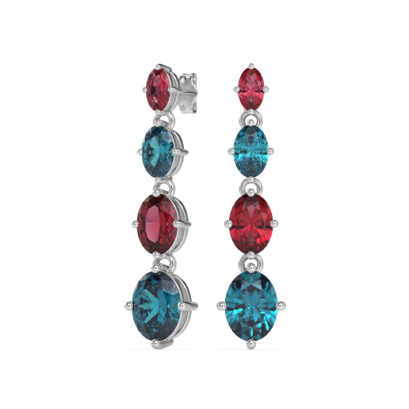 Graduating Oval Dangle Earrings