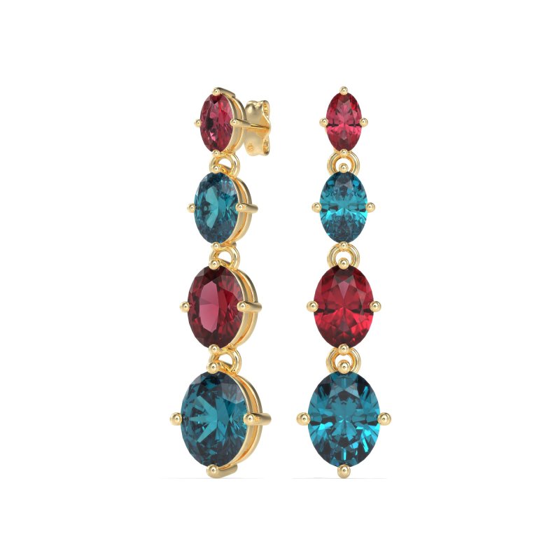 Graduating Oval Dangle Earrings