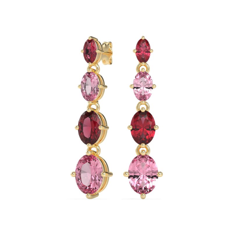 Graduating Oval Dangle Earrings