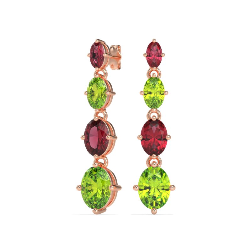 Graduating Oval Dangle Earrings
