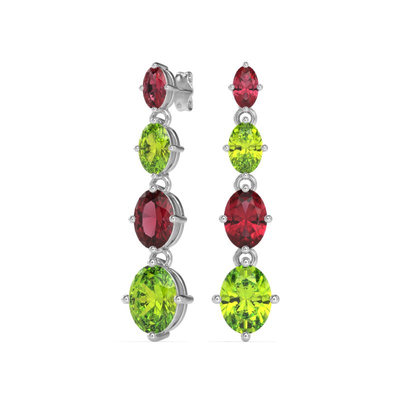 Graduating Oval Dangle Earrings