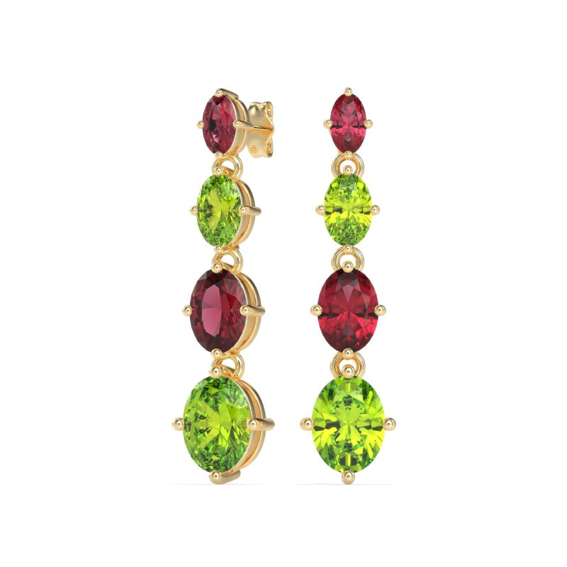 Graduating Oval Dangle Earrings