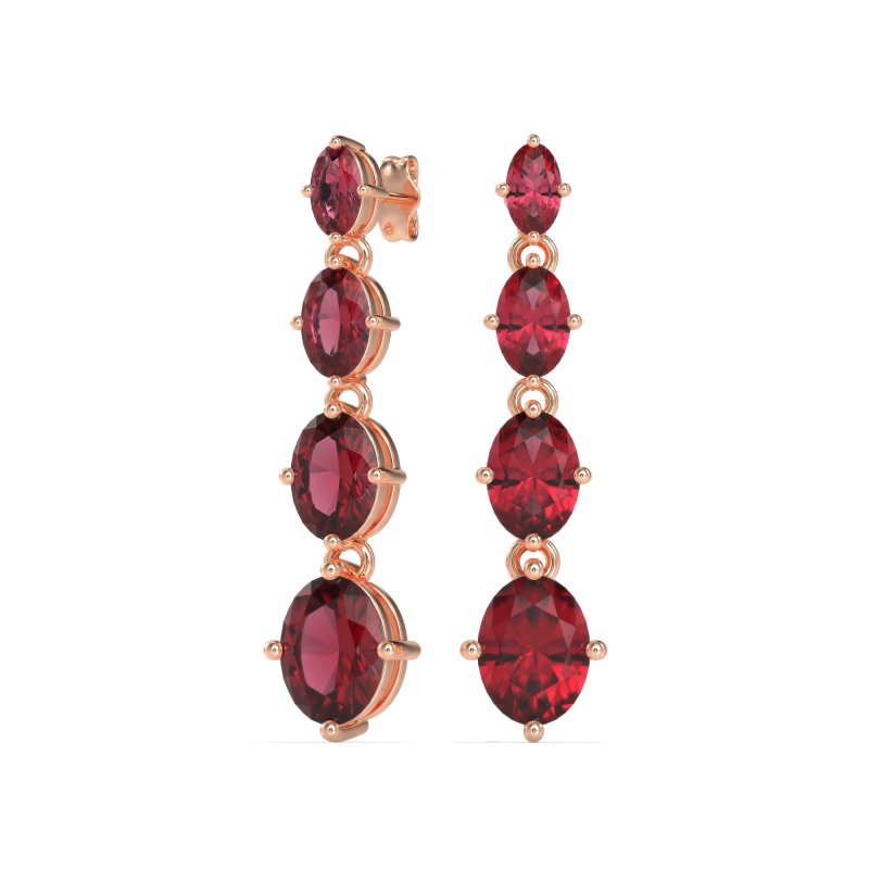 Graduating Oval Dangle Earrings