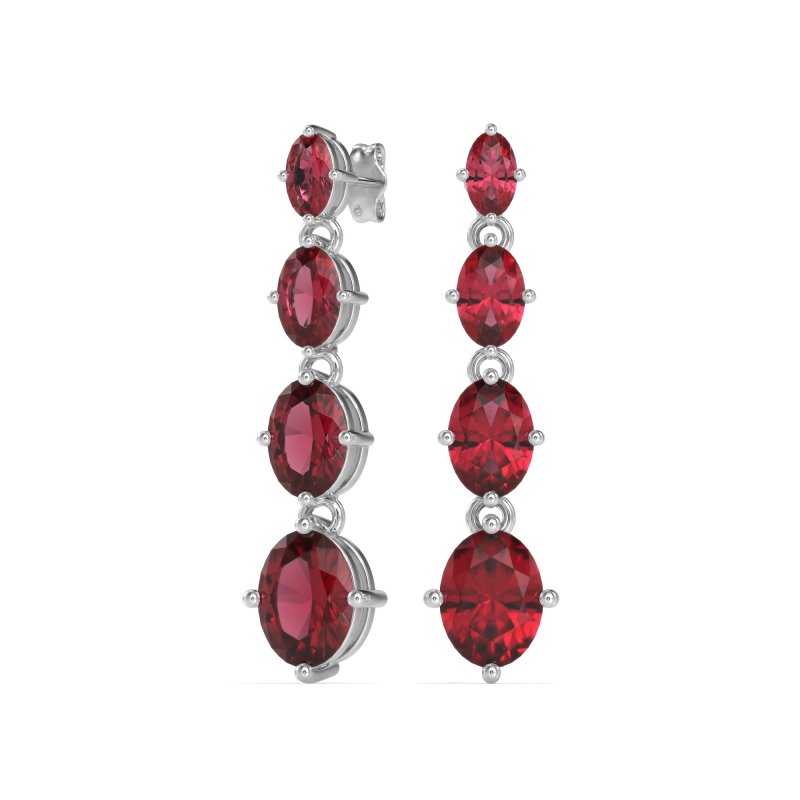 Graduating Oval Dangle Earrings