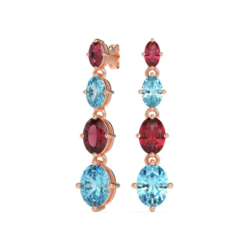 Graduating Oval Dangle Earrings