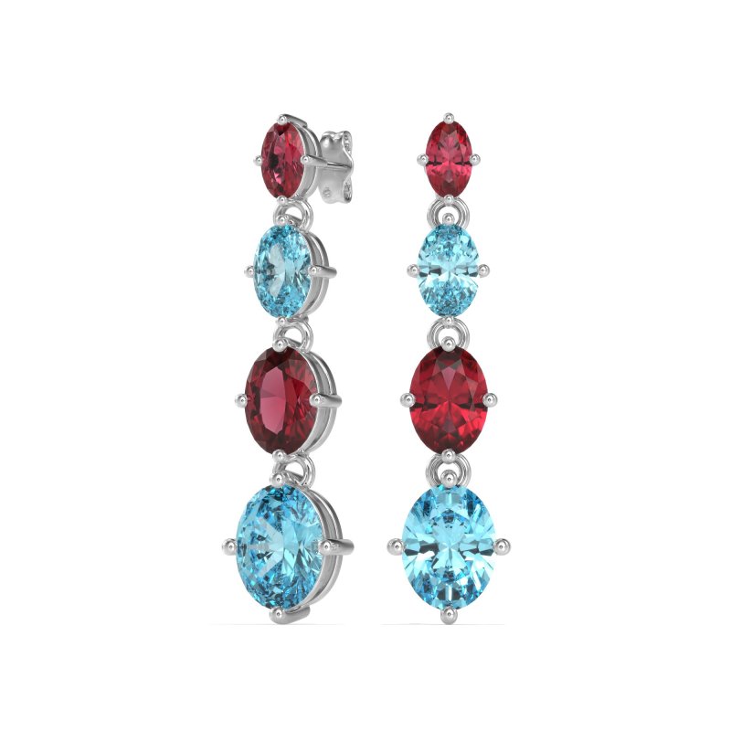 Graduating Oval Dangle Earrings