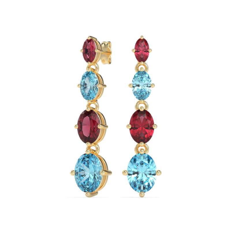 Graduating Oval Dangle Earrings