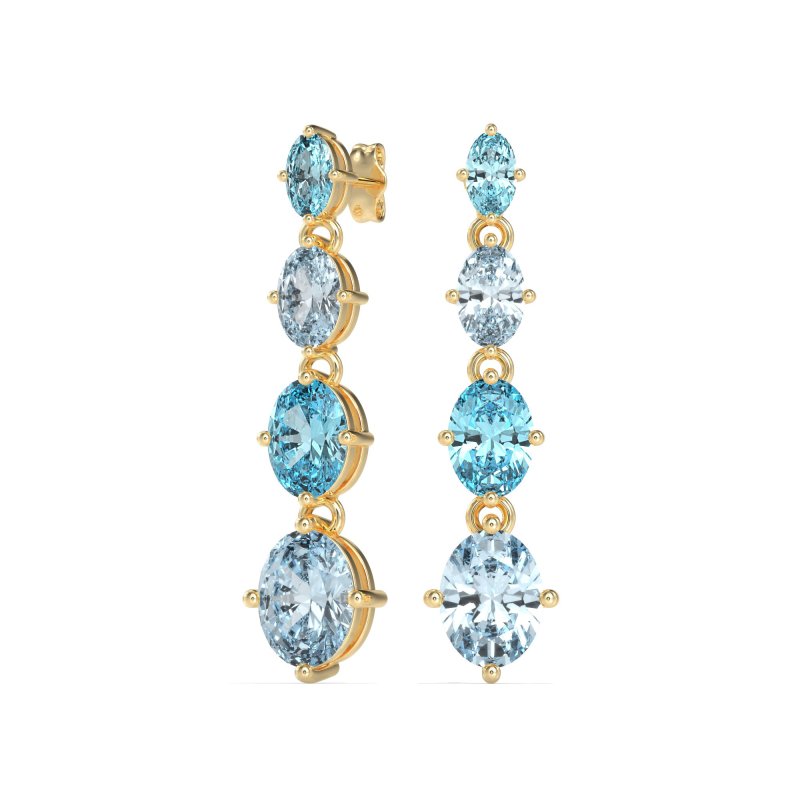 Graduating Oval Dangle Earrings