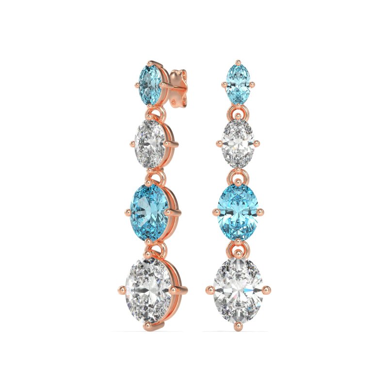 Graduating Oval Dangle Earrings