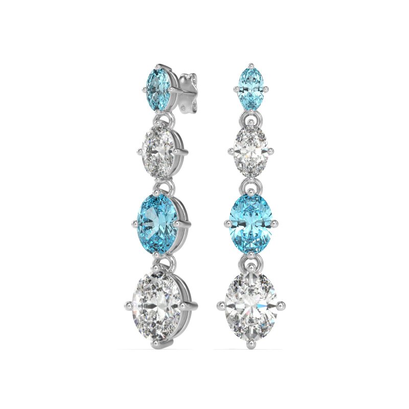 Graduating Oval Dangle Earrings