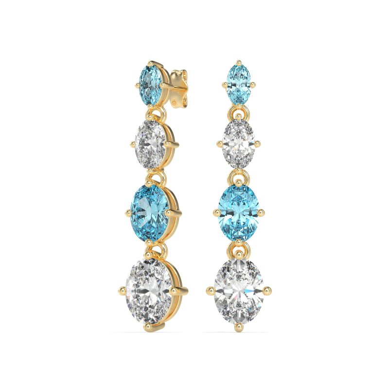 Graduating Oval Dangle Earrings