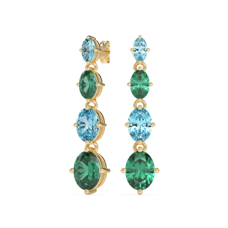 Graduating Oval Dangle Earrings