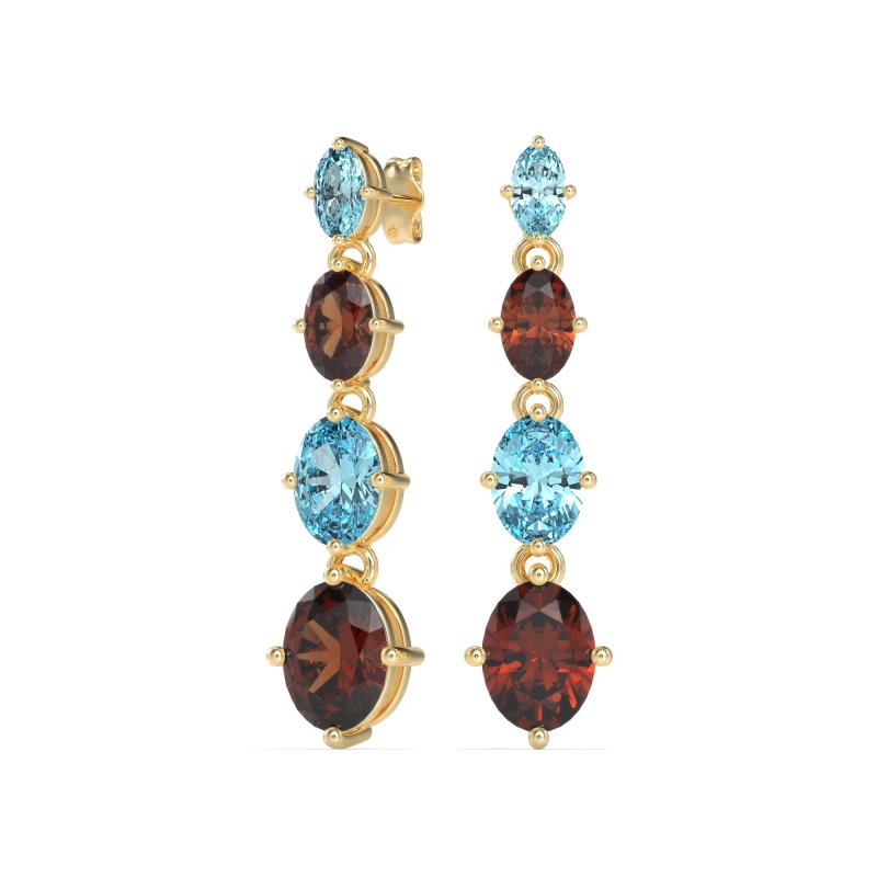 Graduating Oval Dangle Earrings