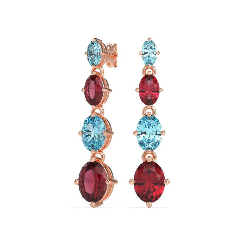Graduating Oval Dangle Earrings