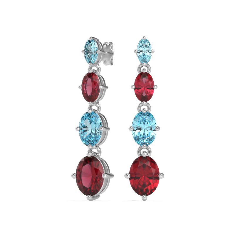 Graduating Oval Dangle Earrings