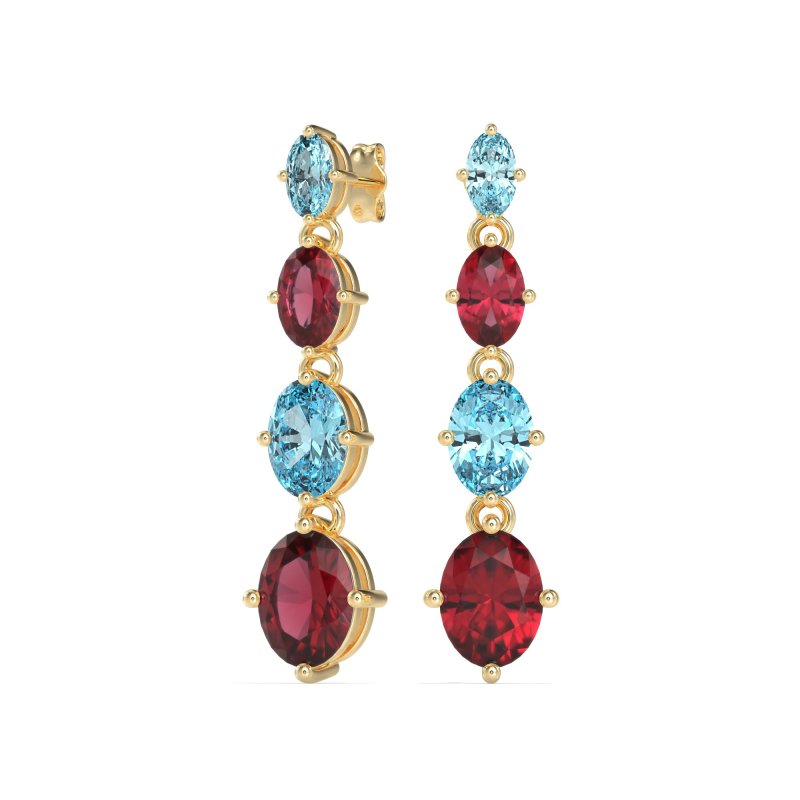 Graduating Oval Dangle Earrings