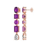 Multi-Shape Dangle 5 Stone Earrings